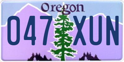 OR license plate 047XUN