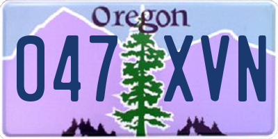 OR license plate 047XVN