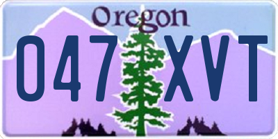 OR license plate 047XVT