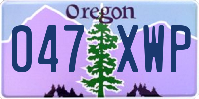 OR license plate 047XWP