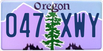 OR license plate 047XWY