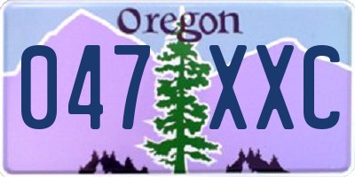 OR license plate 047XXC