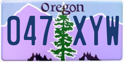 OR license plate 047XYW