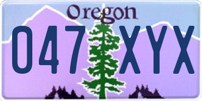 OR license plate 047XYX