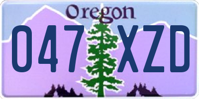 OR license plate 047XZD
