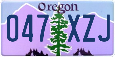 OR license plate 047XZJ
