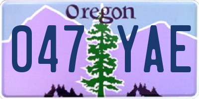 OR license plate 047YAE