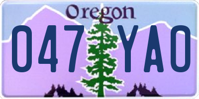 OR license plate 047YAO