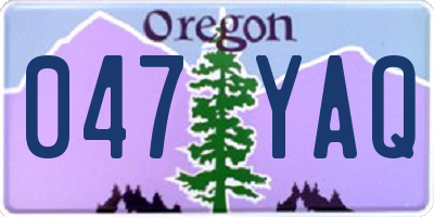OR license plate 047YAQ