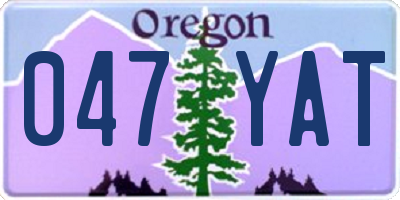 OR license plate 047YAT