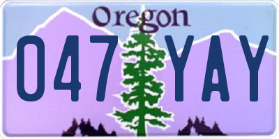 OR license plate 047YAY