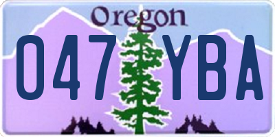 OR license plate 047YBA
