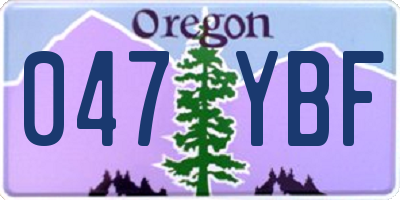 OR license plate 047YBF