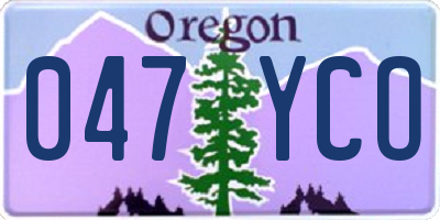 OR license plate 047YCO