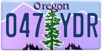 OR license plate 047YDR
