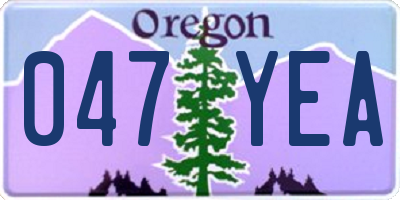 OR license plate 047YEA