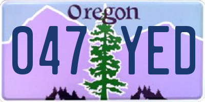 OR license plate 047YED