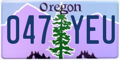 OR license plate 047YEU