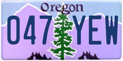 OR license plate 047YEW