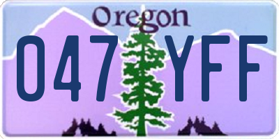 OR license plate 047YFF