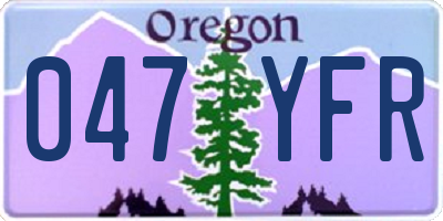 OR license plate 047YFR