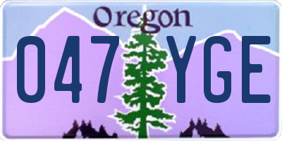 OR license plate 047YGE