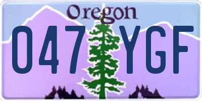 OR license plate 047YGF