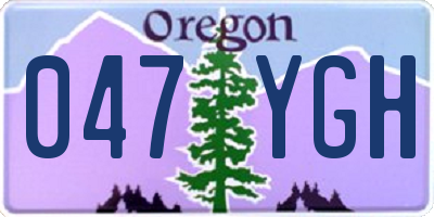 OR license plate 047YGH