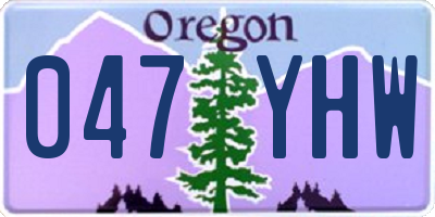 OR license plate 047YHW