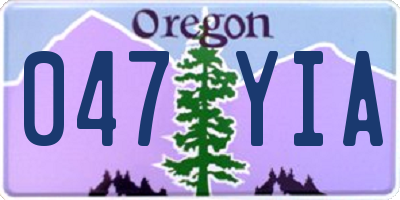 OR license plate 047YIA