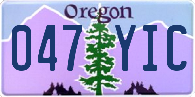 OR license plate 047YIC