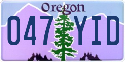 OR license plate 047YID