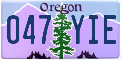 OR license plate 047YIE