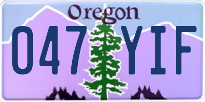 OR license plate 047YIF