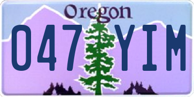 OR license plate 047YIM