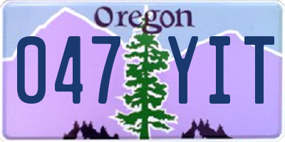 OR license plate 047YIT