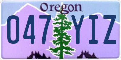 OR license plate 047YIZ
