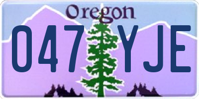 OR license plate 047YJE