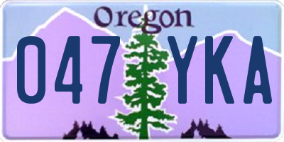 OR license plate 047YKA