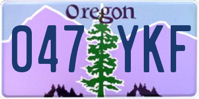 OR license plate 047YKF