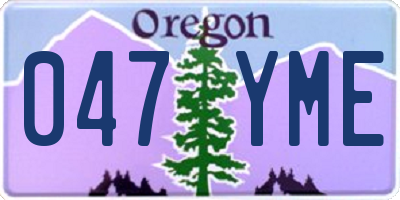 OR license plate 047YME