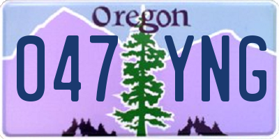 OR license plate 047YNG