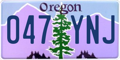 OR license plate 047YNJ