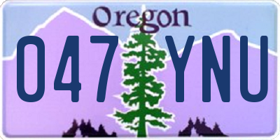OR license plate 047YNU