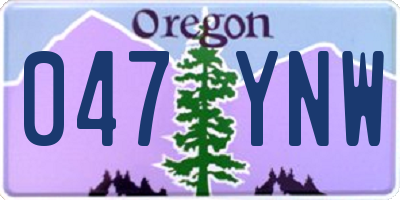 OR license plate 047YNW