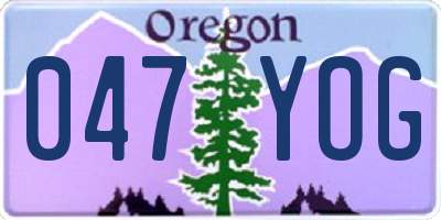 OR license plate 047YOG