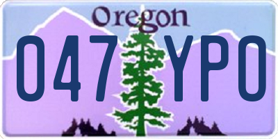 OR license plate 047YPO