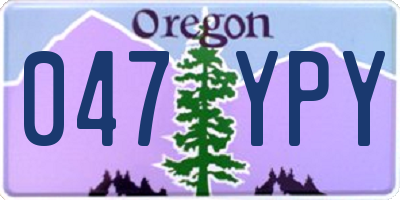 OR license plate 047YPY