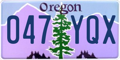 OR license plate 047YQX