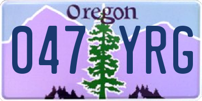 OR license plate 047YRG